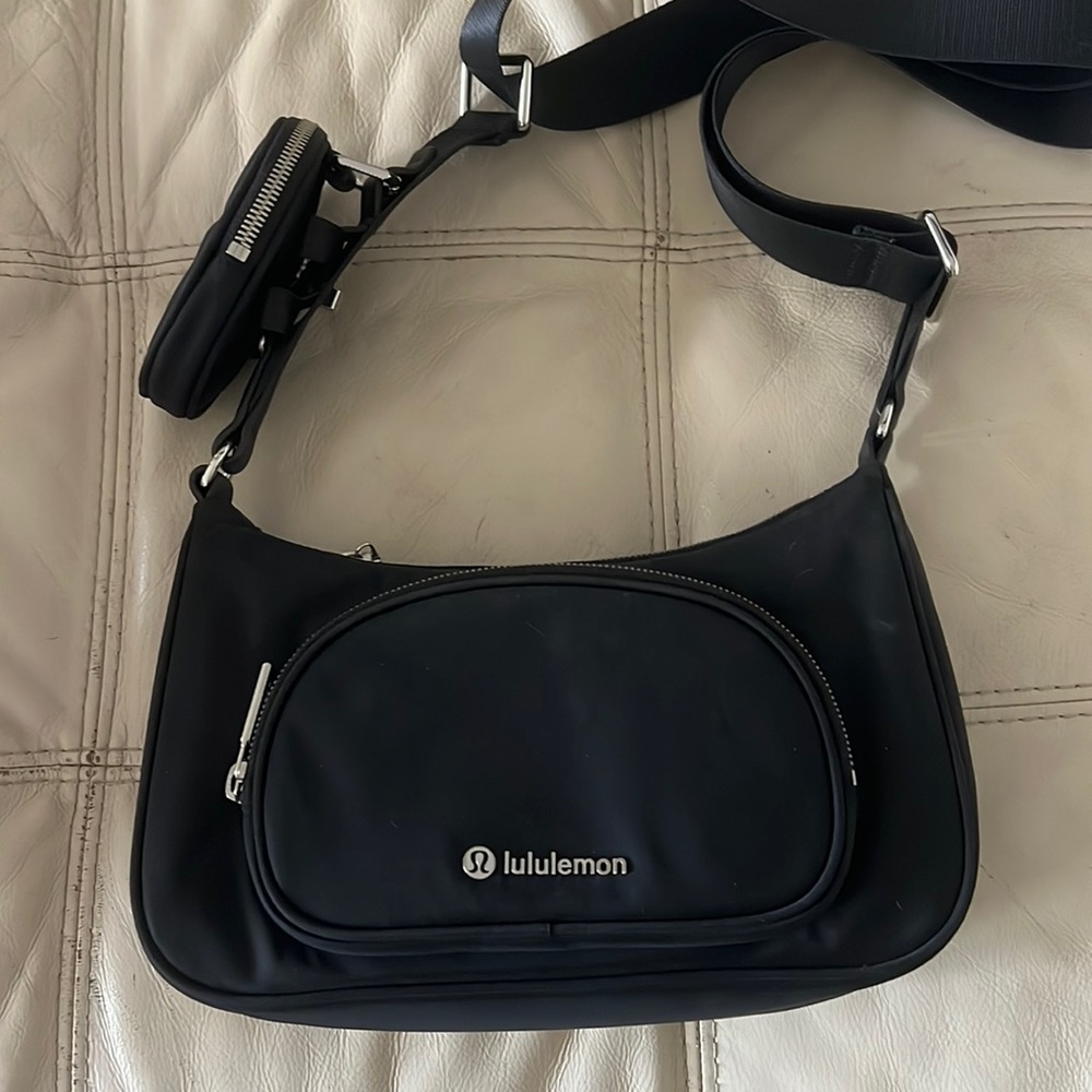Black Lululemon Crossbody with Nano Pouch
